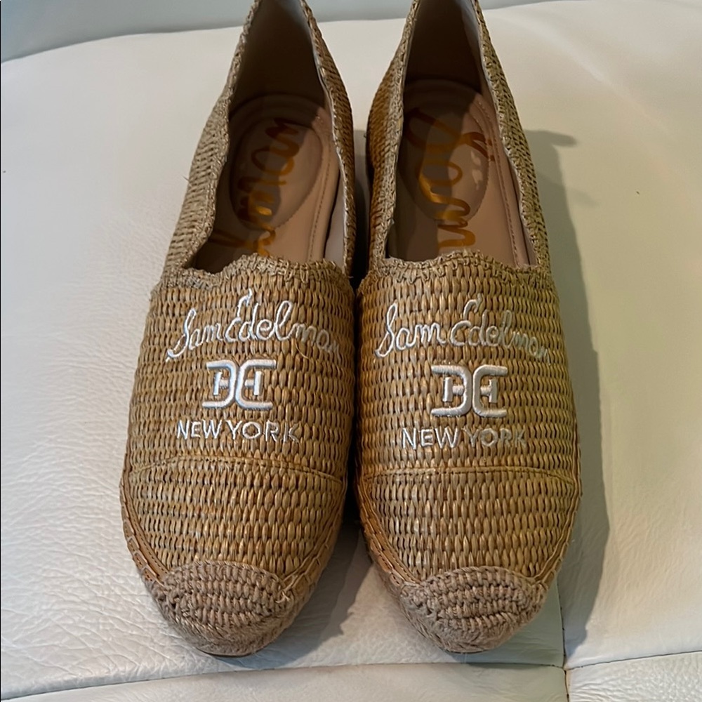 Sam Edelman Karla Tan (Sand Raffia) Espadrille Flats Size 8 1/2
